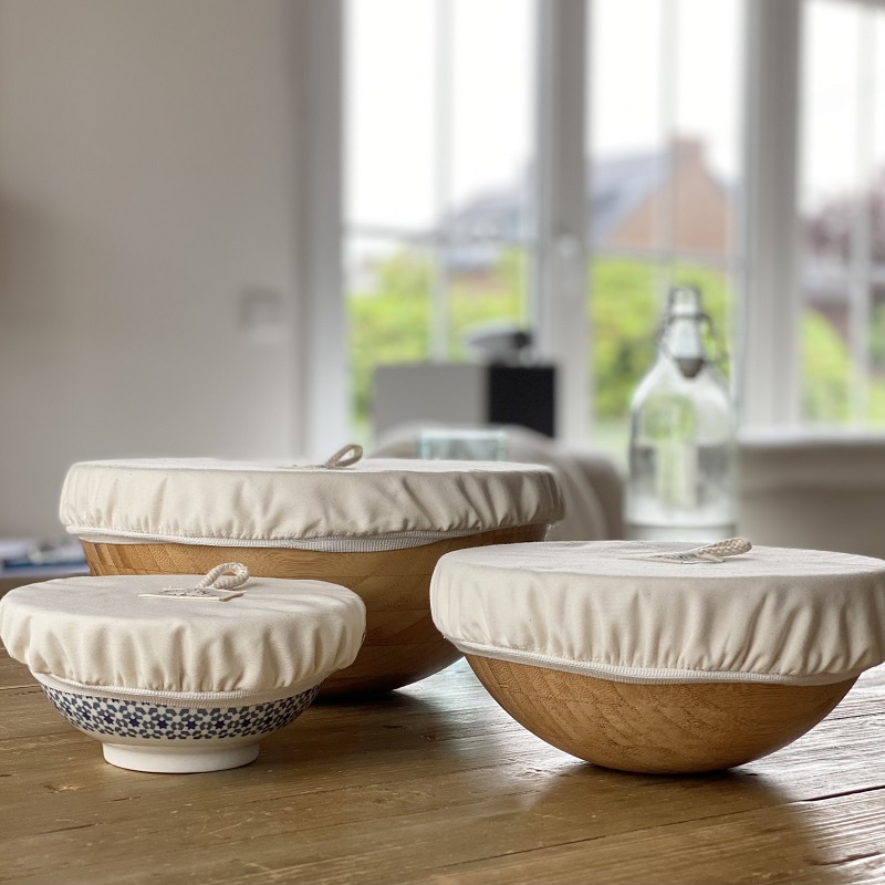 Trio de couvre-plats lavables et imperméables - Ø21cm - 27cm - 33cm