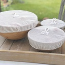 Trio de couvre-plats lavables en lin - Ø21cm - 27cm - 33cm