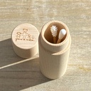 Duo coton-tige et applicateur beauté réutilisables/Etui en bois