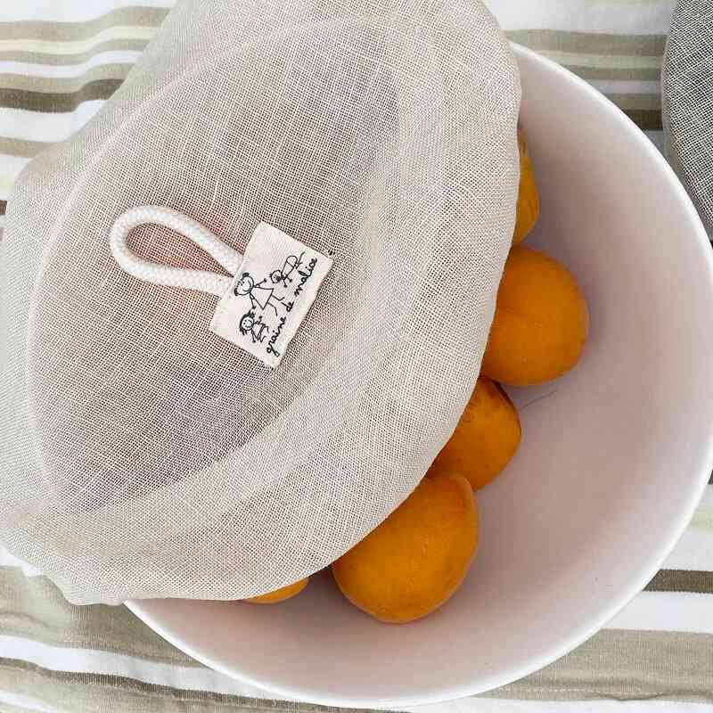 Washable linen bowl cover - Ø27cm