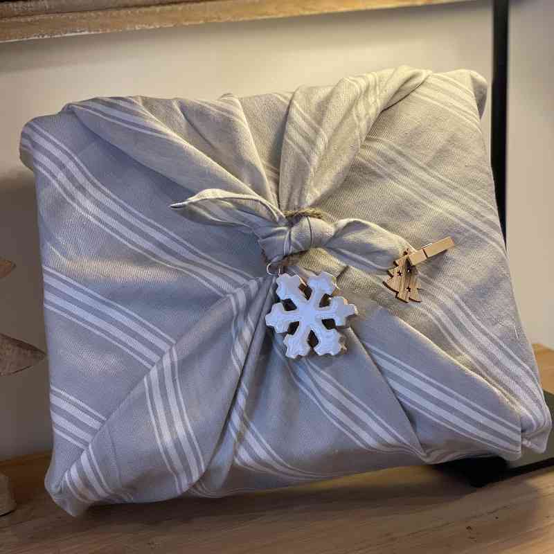 Furoshiki en lin - Emballage réutilisable 70x70cm 