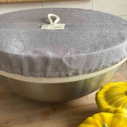 [KITCHEN019] Washable linen bowl cover Grey - Ø33cm
